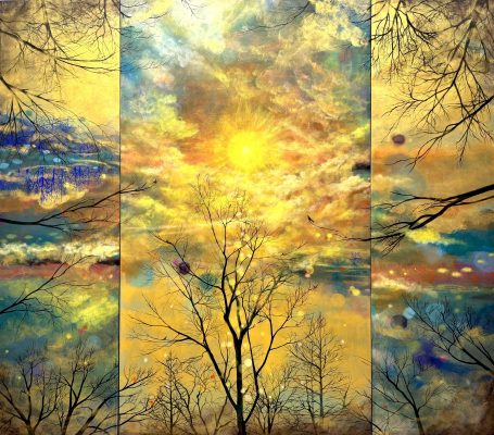 Akiko SIACCA | Infinite Light | Eternity | Hemp pape,pigment,resin | 140 x 157 cm | 2026