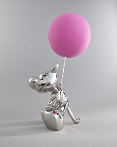 Poren HUANG | Go Up | Stainless steel, Fiberglass pink ball | 25 x 20 x 48 cm | 2023