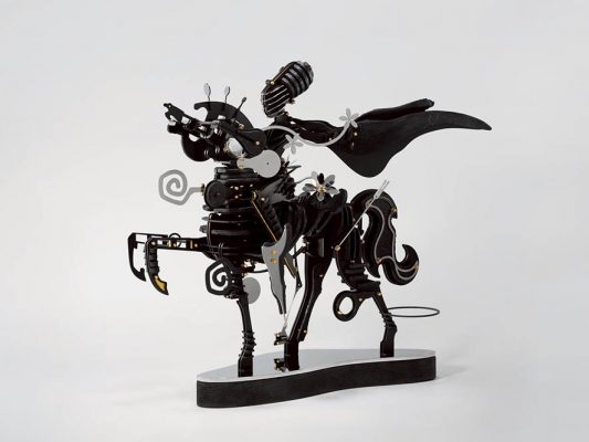 Calvin Lin | THUNDER BIRD | Stainless steel, ceramic glaze, black carbon wood, metal materials, composite media | 60 x 30 x 76 cm | 2025