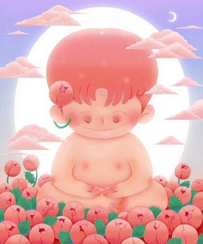 高一心 ｜愛的祝福 ｜壓克力色鉛筆畫布 ｜ 72.5 x60.5 公分 ｜2026