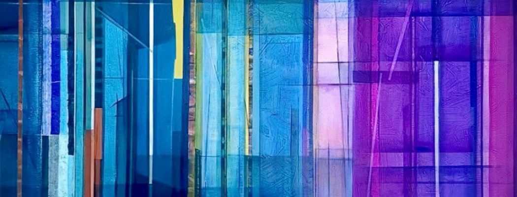 林熺俊 | 藍之間 | 壓克力/油彩 | 120 x 45 公分 | 2025