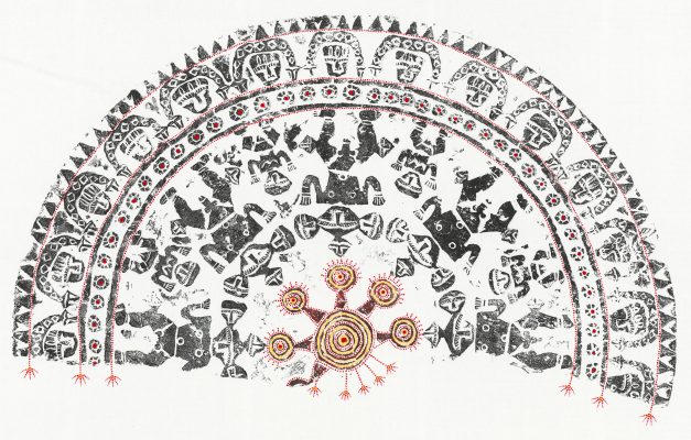 伊誕．巴瓦瓦隆 _ 等待重新的圓 _ 複合媒材、宣紙 _ 90x137cm_2024