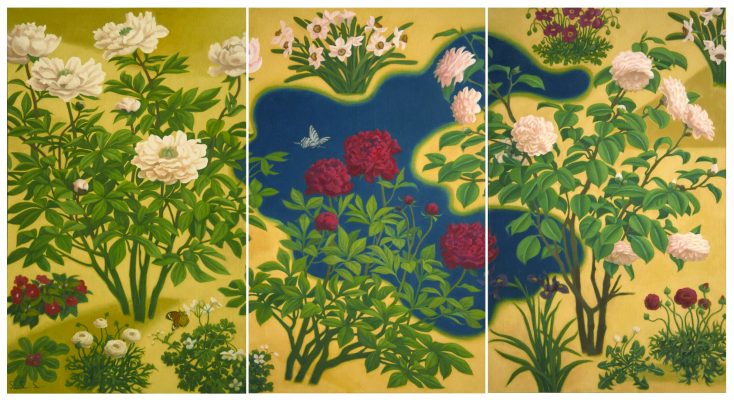 敦煌藝術中心 林麗玲 麗春花 219x116cm (73x116cmx3) 2025