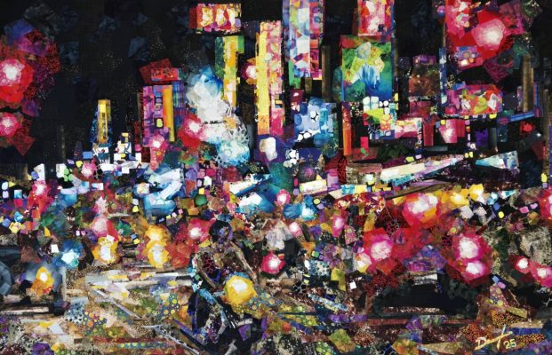 晴山藝術中心_劉棟 夜市紅綠燈 100X160cm 2025 - renshou chen