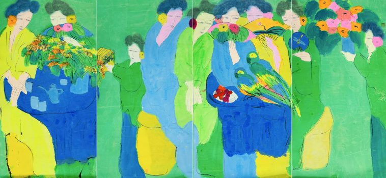 龍門雅集_Walasse_TING丁雄泉_Untitled Quadriptych無題四聯屏