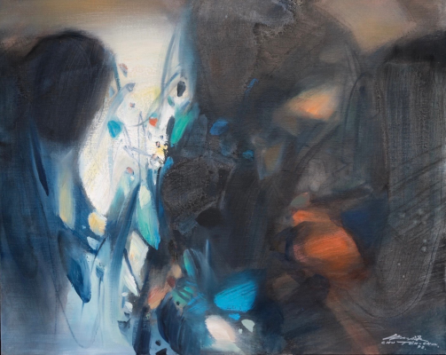 印象畫廊_Teh Chun CHU 朱德群_時間 Time_Oil on Canvas油彩畫布_65x81cm_1992