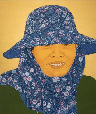 鍾舜文 CHUNG ShunWen, 妳說”還做得” You say you can still do it, 紙本膠彩、金箔 gold leaf, eastern gouache on paper, 98.5×84.5cm, 2023 鍾舜文 CHUNG ShunWen, 妳說”還做得” You say you can still do it, 紙本膠彩、金箔 gold leaf, eastern gouache on paper, 98.5×84.5cm, 2023